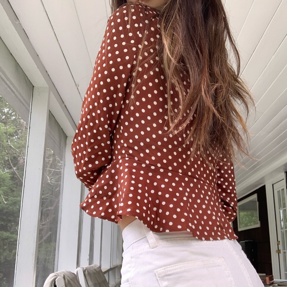 burgundy tie front blouse - Picture 4 of 4